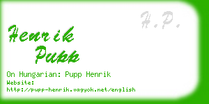 henrik pupp business card